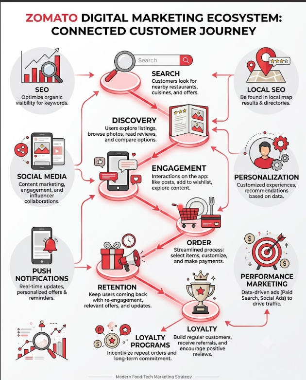 Zomato digital marketing ecosystem and customer journey